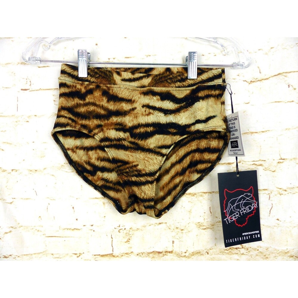 Tiger Friday Go2 Briefs Womens Adult Small Tiger Print Dance Briefs High Waisted